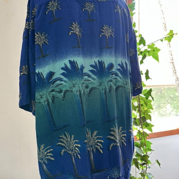 Vintage Pineapple Connection Hawaiian Blue Button Down Vacation Shirt - Picture 3 of 3